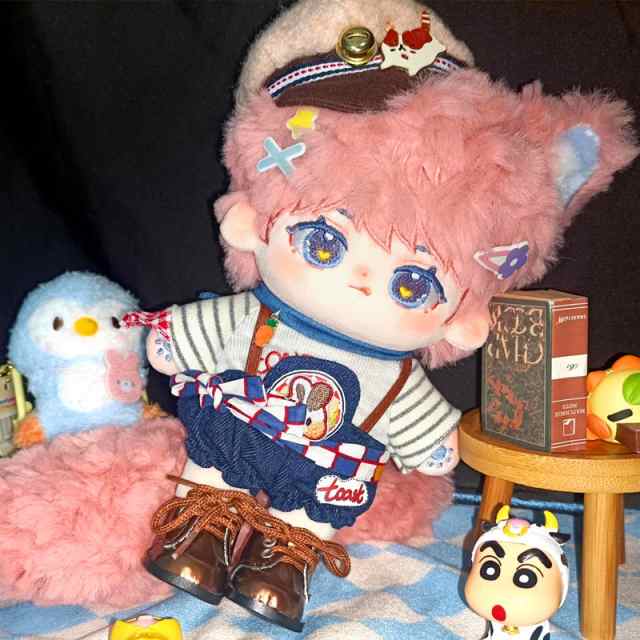 ぬいぐるみ 着せ替え 20cm オリジナル 三つ編み 紫 男の子の通販